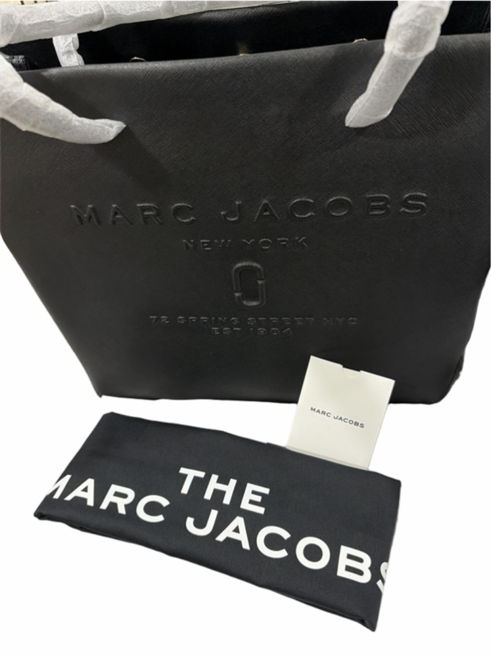 NWT Marc Jacobs Logo Shopper East-West Tote Bag in Black